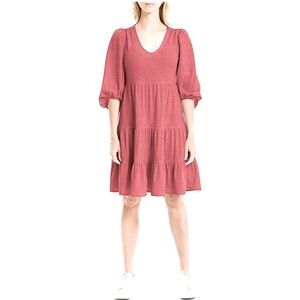 Max Studio Knit Burnt Orange Tiered Dress